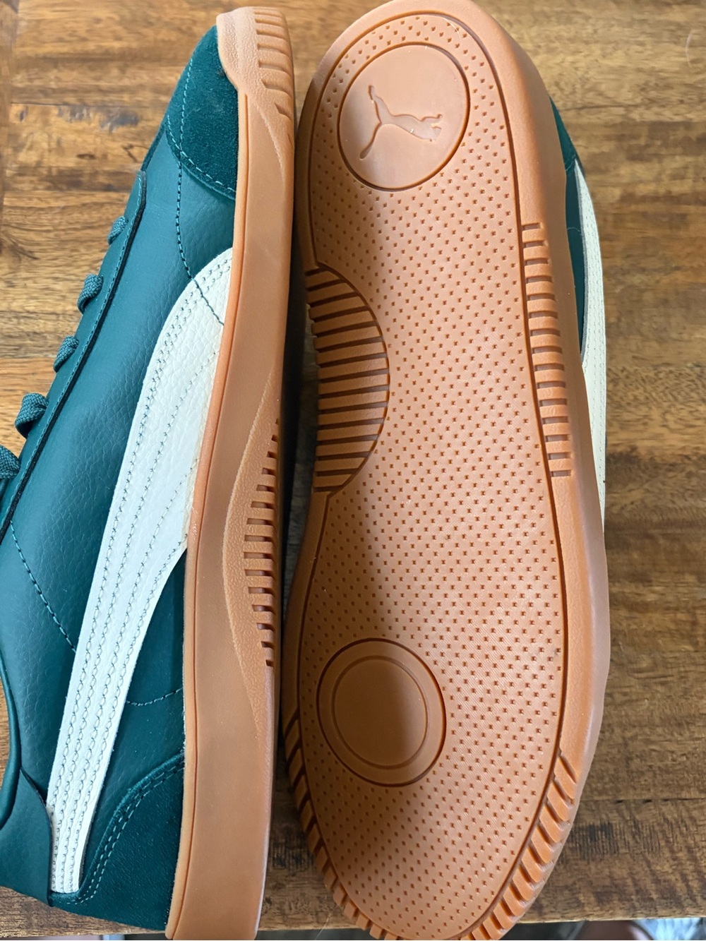 Puma Teal Suede Sneakers with White Formstrip and Gum Sole